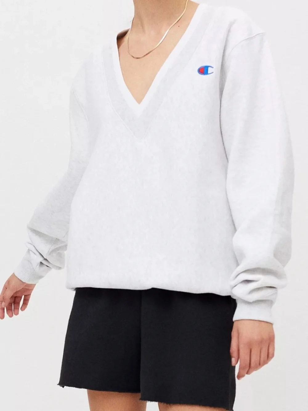 Champion Reverse Weave Ribbed V-Neck Sweater - Picture 2 of 5
